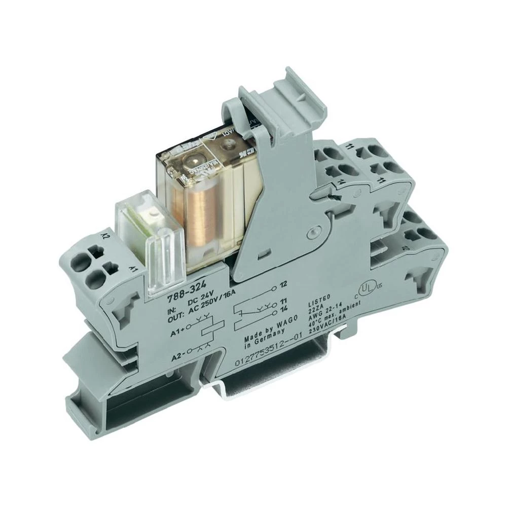 Utično podnožje s malim preklopnim relejem Wago 788-324 slika