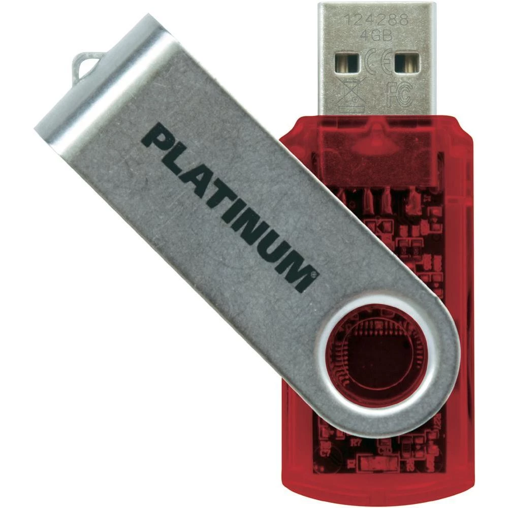 Platinum USB-ključ 4GB Twister crveni, USB 2.0 slika