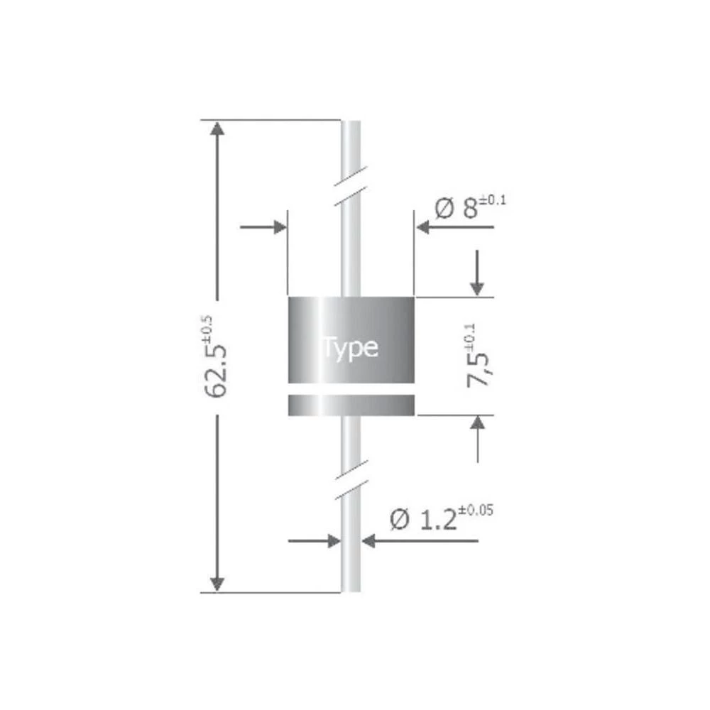 Dioda SEMIKRONR Semikron P 1000 G kućište Š 8 x 7,5 mmI(F)(AV) 10 A slika