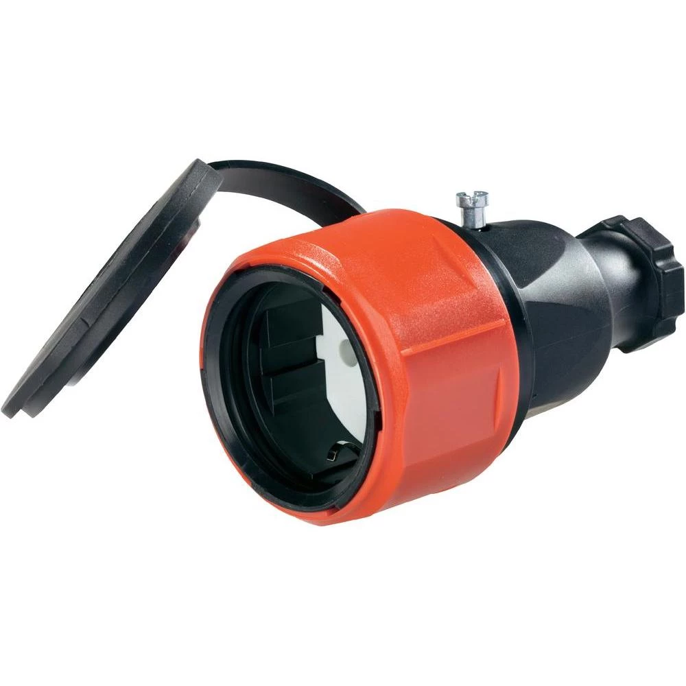 Gumeni spojnik sa sigurnosnimkontaktom, crni, IP44 slika