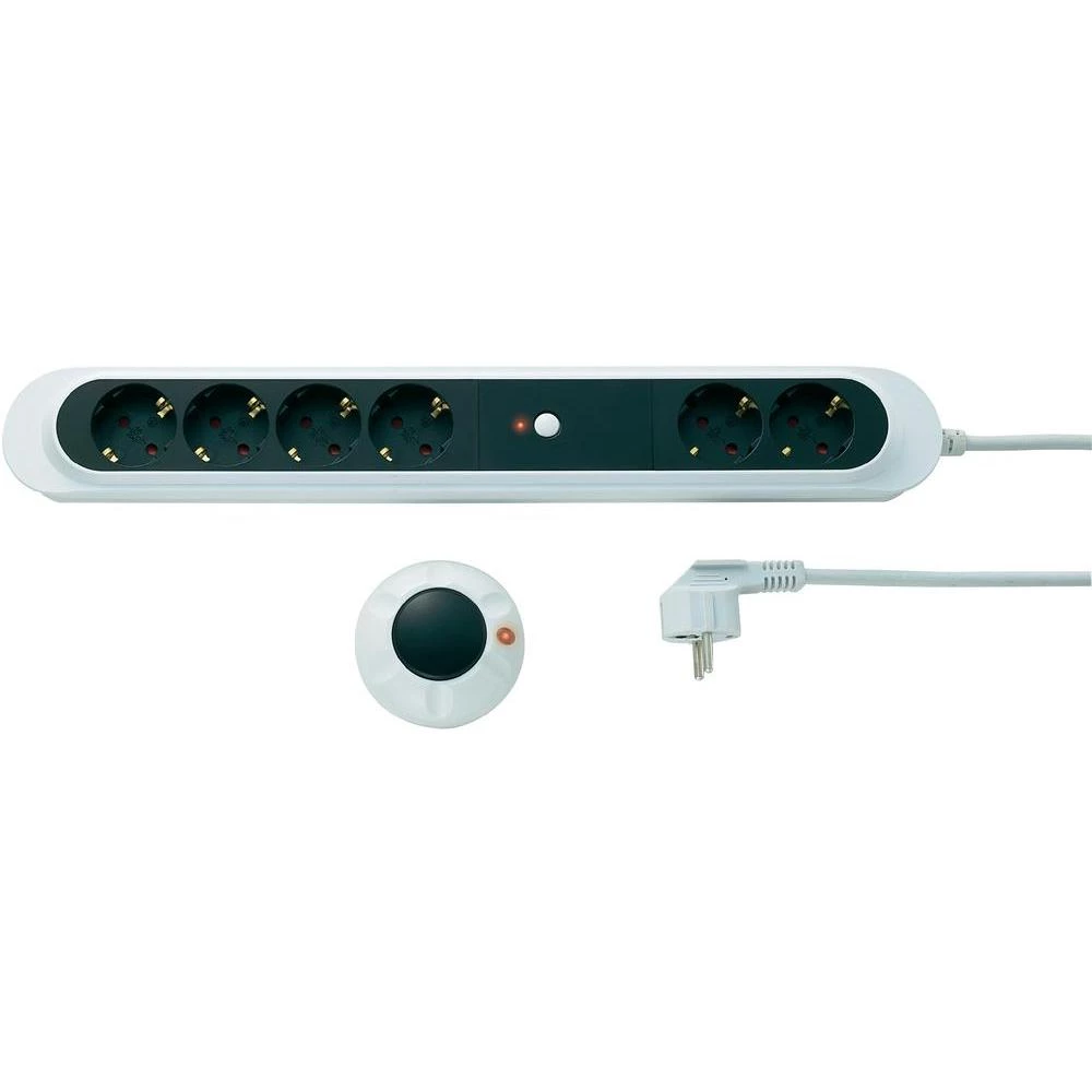 Bežična letva s utičnica i nožnim prekidačem, crno-bijele boje, H05VV-F 3G1,5 mm slika