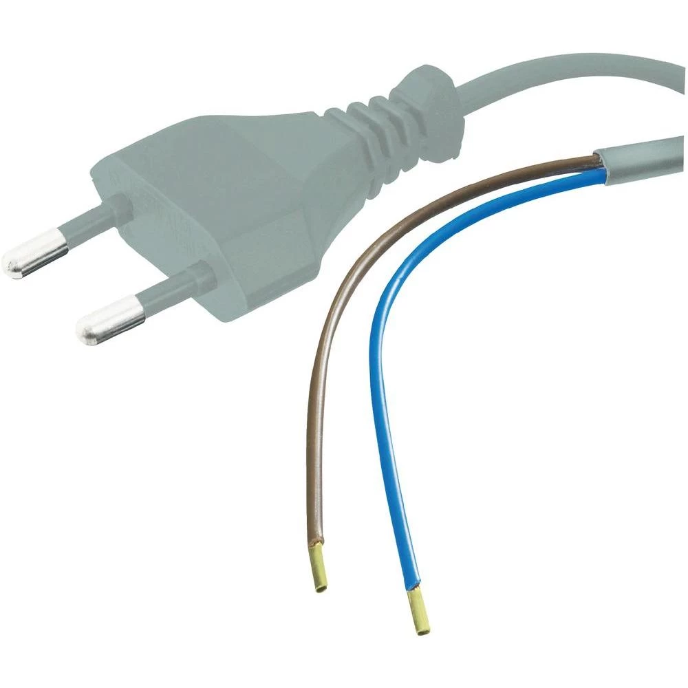 EuroPS-i priključni kabal Hawa1008206, 2 m, sive barve, H03VVH2-F 2 x 0,75 mm slika