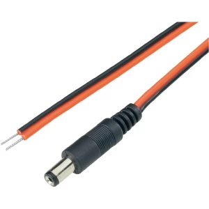 Priključni DC-kabeli utikač, ravan crvena, crna BKL Electronic slika