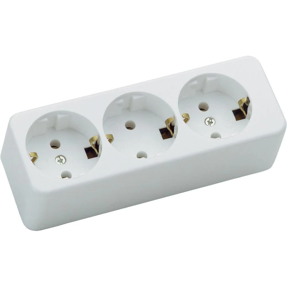 3-struke utičnice sa zaštitnimkontaktom, bijela boja slika