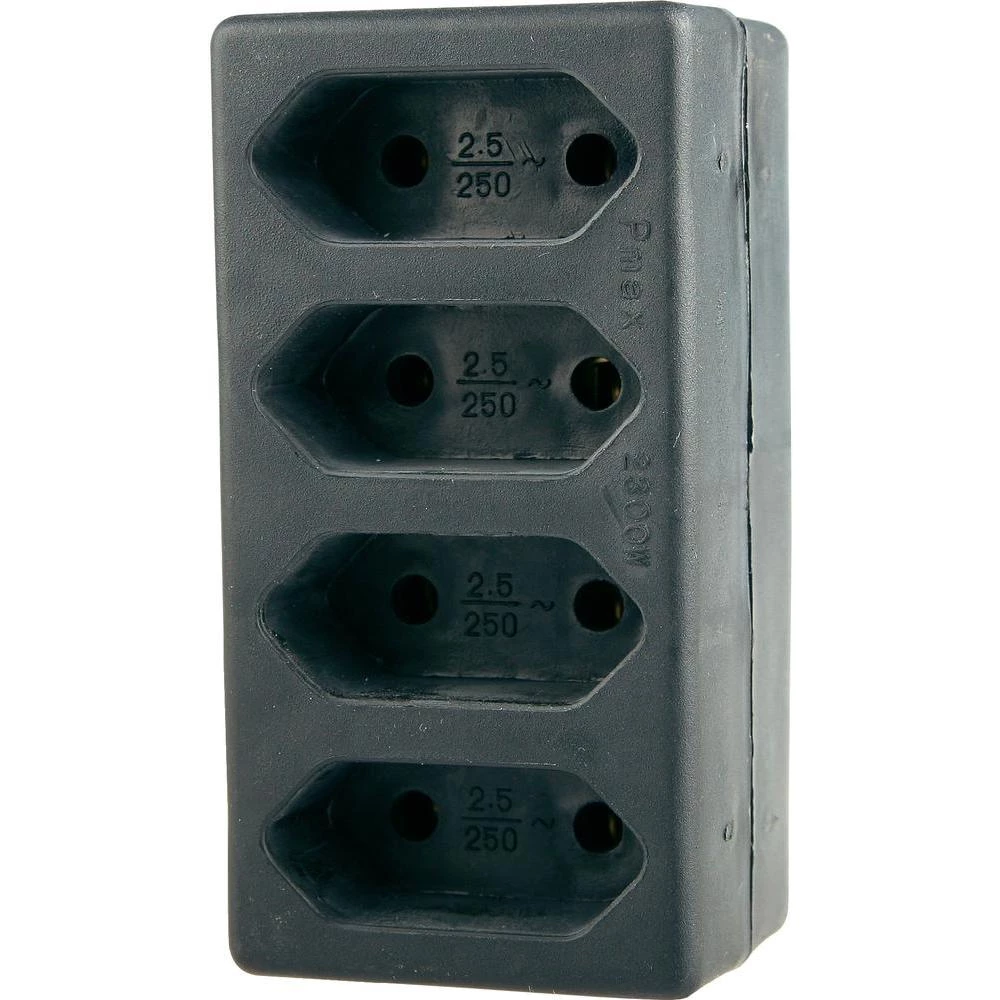 Adapter višestruke utičnice, crni slika