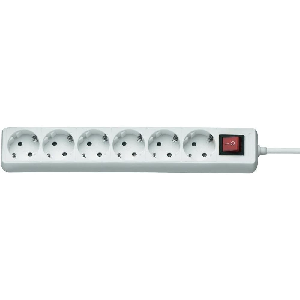 Letva sa 6 utičnica s prekidačem, bijela slika