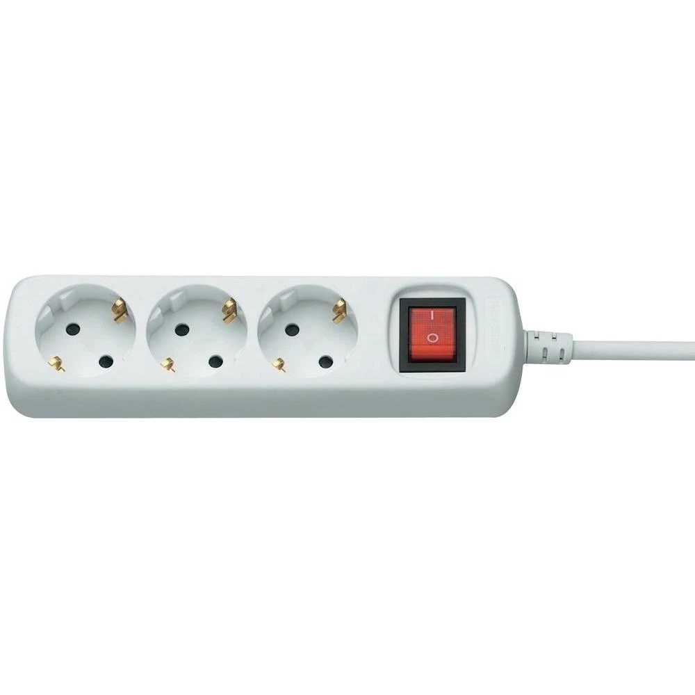 3-struka stona utičnica s prekidačem, bijela slika