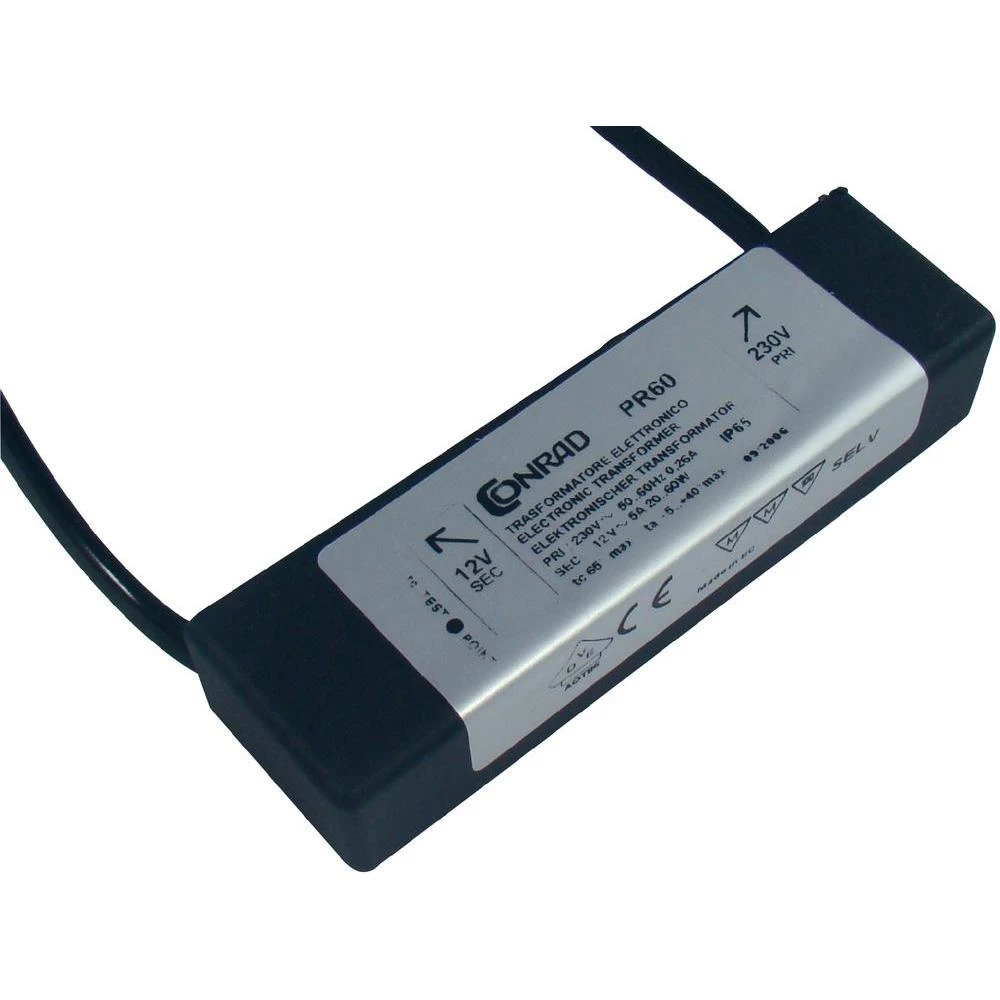 Conrad Elektronski transformator za vlažne prostorije, do105 VA PR105, crna, IP6 slika
