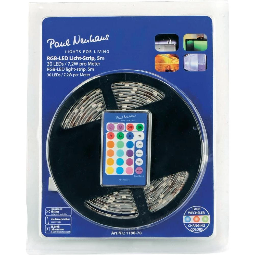 Dekorativno osvetljenje, LED-traka Paul Neuhaus 1198-70 , 5m,28 W, RGB LED slika