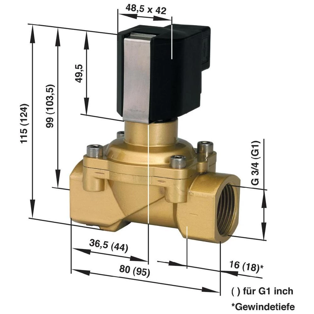 Busch Jost 8254300.9154.230492/2-Razvodni magnetni ventil 82540 230 V/AC, priklj slika