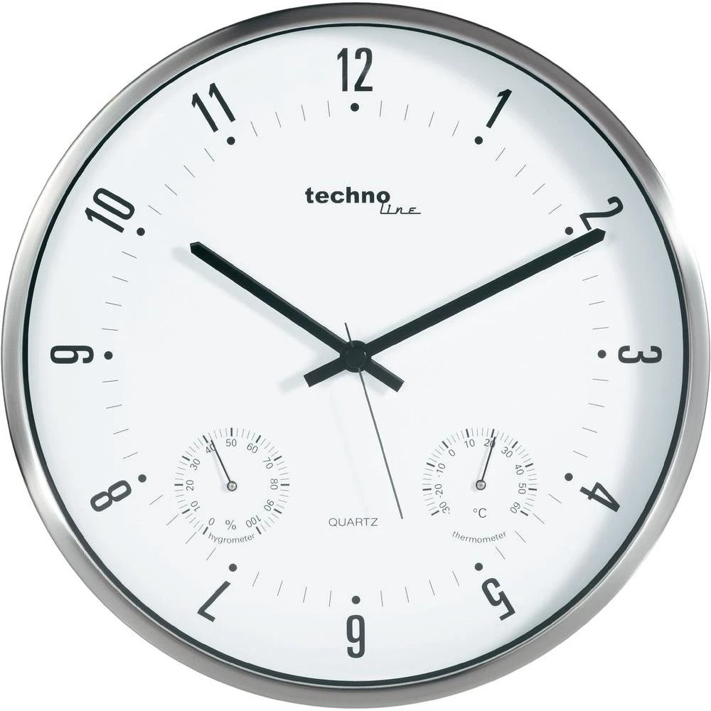 Kvarcni zidni sat s termometrom/higrometrom slika