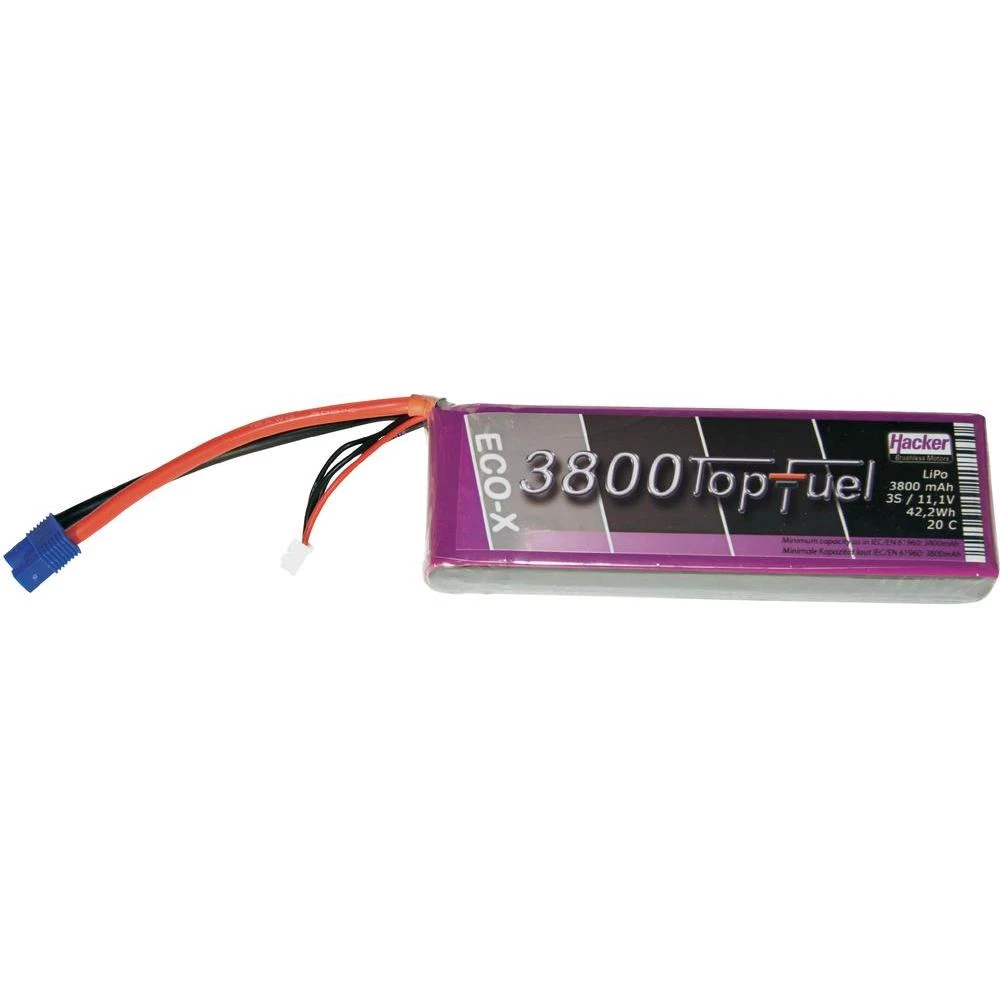 Hacker LiPo akumulatorska baterija, serije TopFuel ECO-X 20C, 11,1 V / 3800 mAh slika