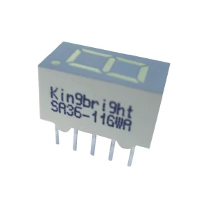 7 segmentni LED prikaz Kingbright SC36-11SRWA visina brojki 9 mm crvena 21 mcd slika