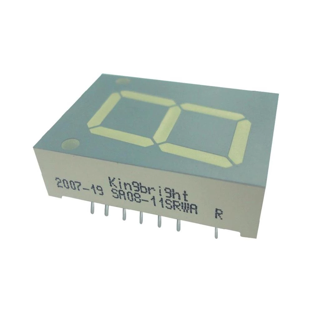 7 segmentni LED prikaz Kingbright SA08-11HWA visina brojki 20 mm crvena 800 -ucd slika