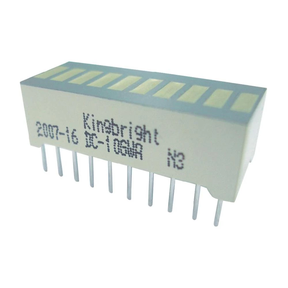 10-segmentni grafički pokazivač Kingbright DC-10EWA (Š x V)25.4 mm x 10.16 mm cr slika