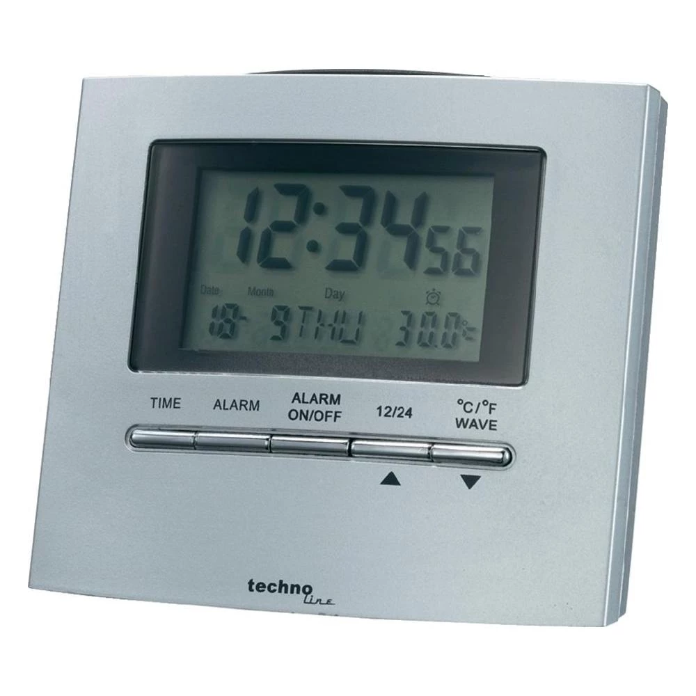 Techno Line Radio sa satom WT250 (D x Š x V) 45 x 90 x 80 mm, srebrna slika