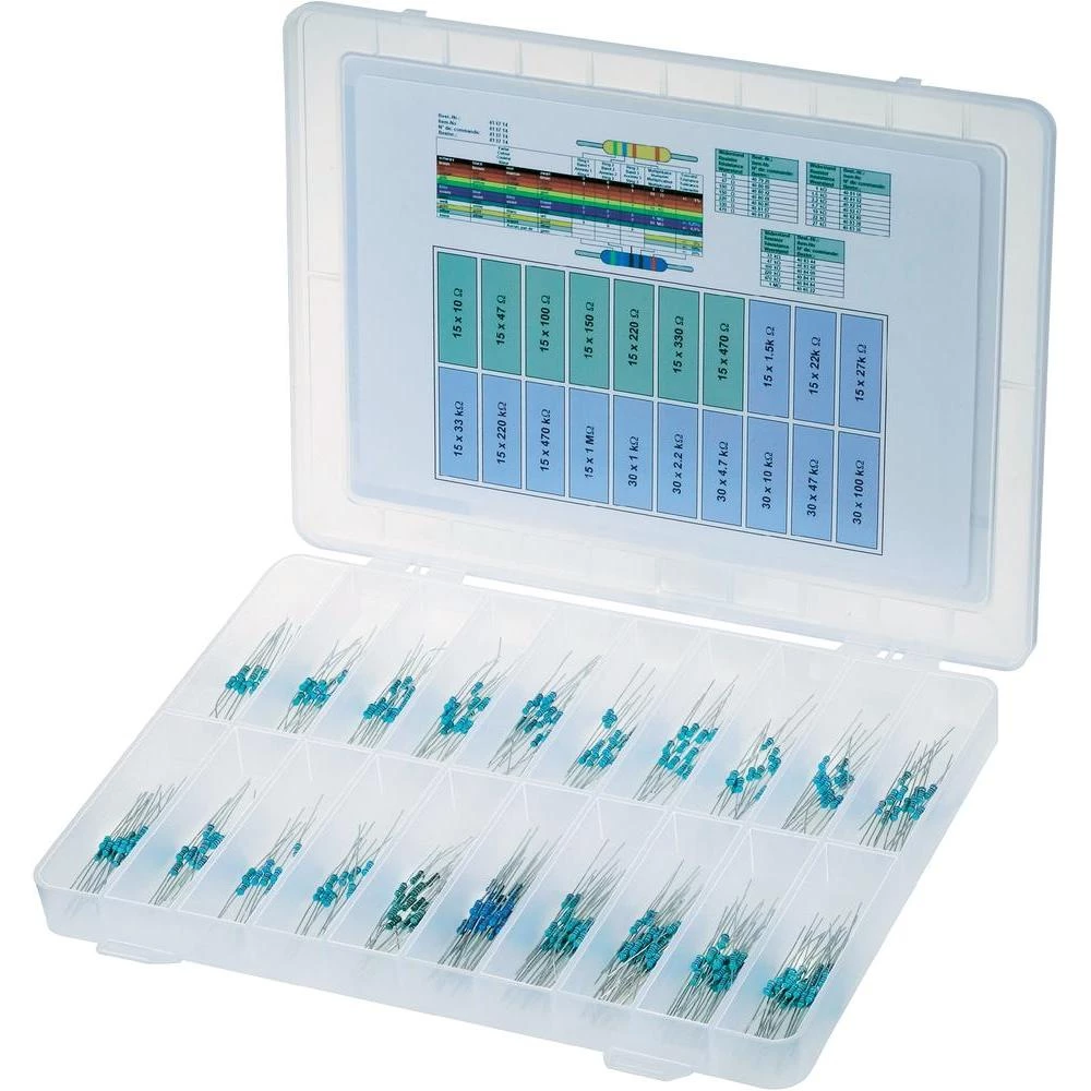 Aasortiman metalnih otpora.10Ohm 1 M Ohm - -+1 % slika