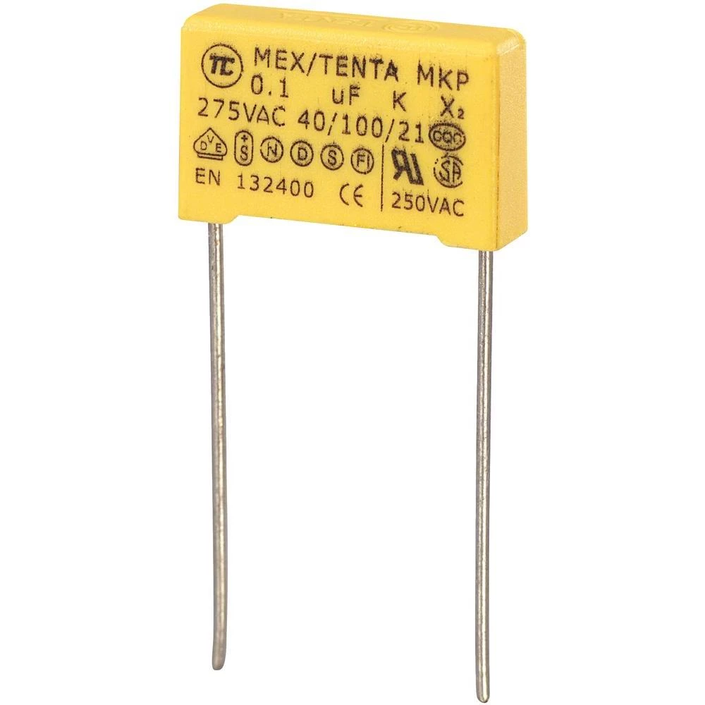 MKP Kondenzator x 2 (DxŠxV) 18x 5 x 11 mm raster 15 mm 0.1F 275 V/AC 10 % slika