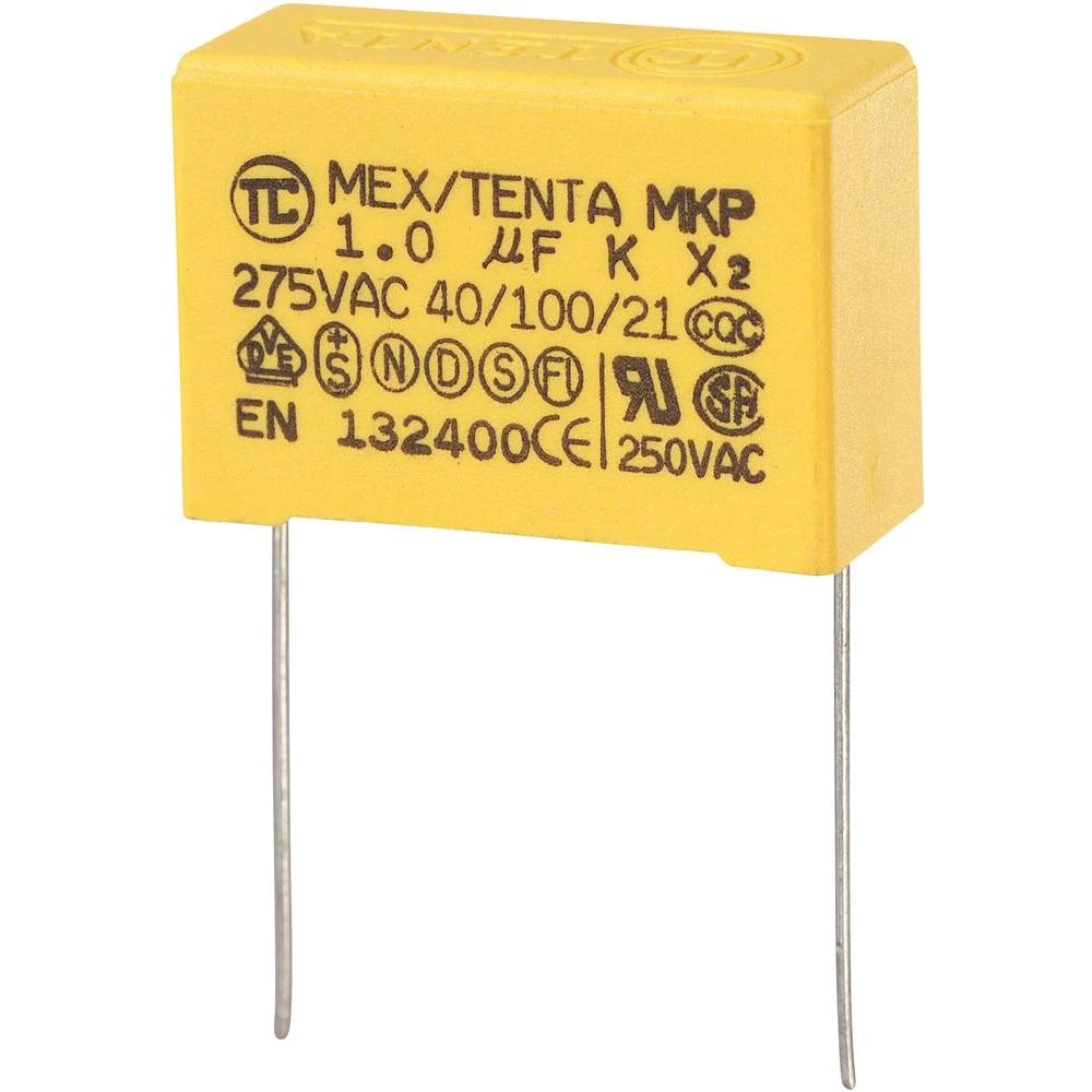 MKP Kondenzator x 2 (DxŠxV) 32x 11 x 20 mm raster 27.5 mm 1F 275 V/AC 10 % slika