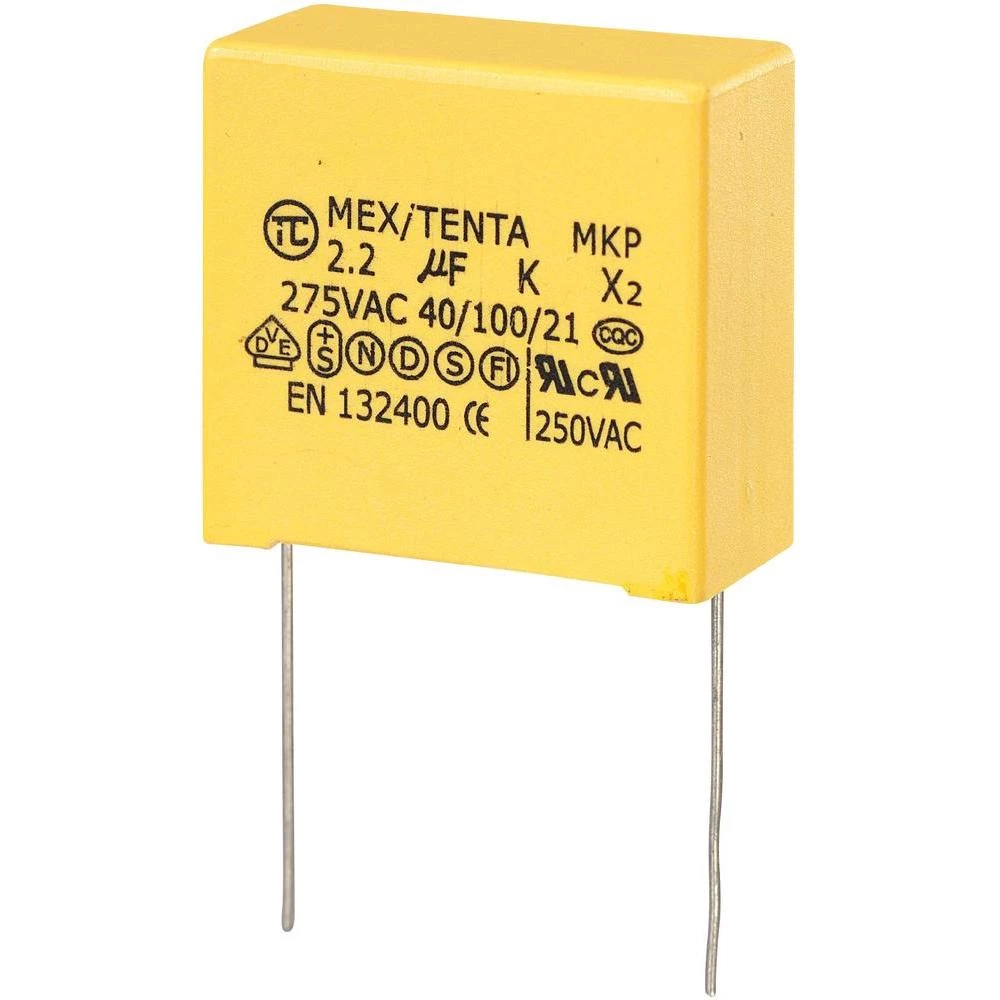 MKP Kondenzator x 2 (DxŠxV) 32x 18 x 30 mm raster 27.5 mm 2.2F275 V/AC 10 % slika