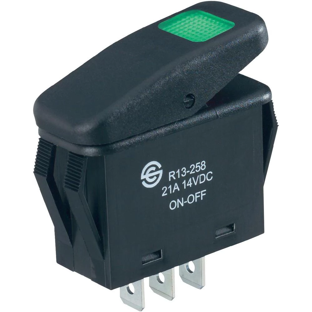 SCI Klecna sklopka 14 V/DC 21 AR13-258B B/G zeleno uklop/isklop slika