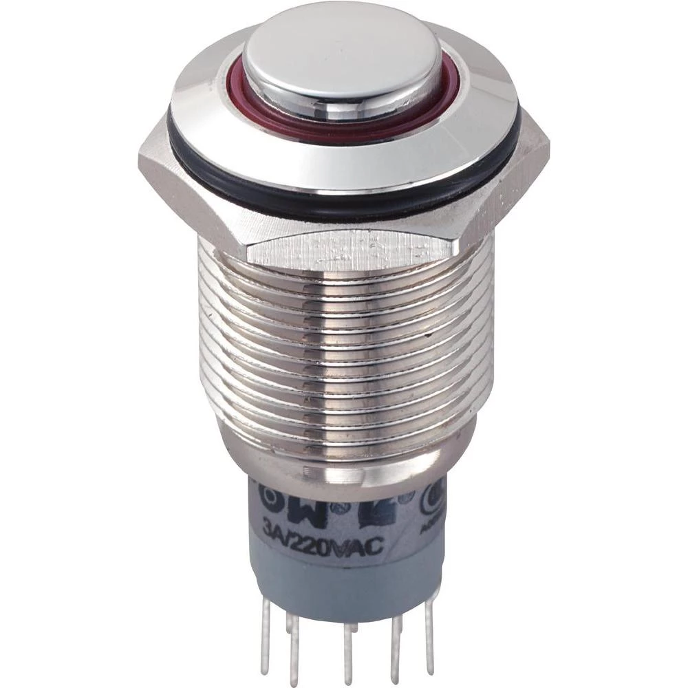 Sklopka sa zaštitom od vandalizma, 16 mm, 3 A/250 V/AC, osvjetljenje, crvena slika