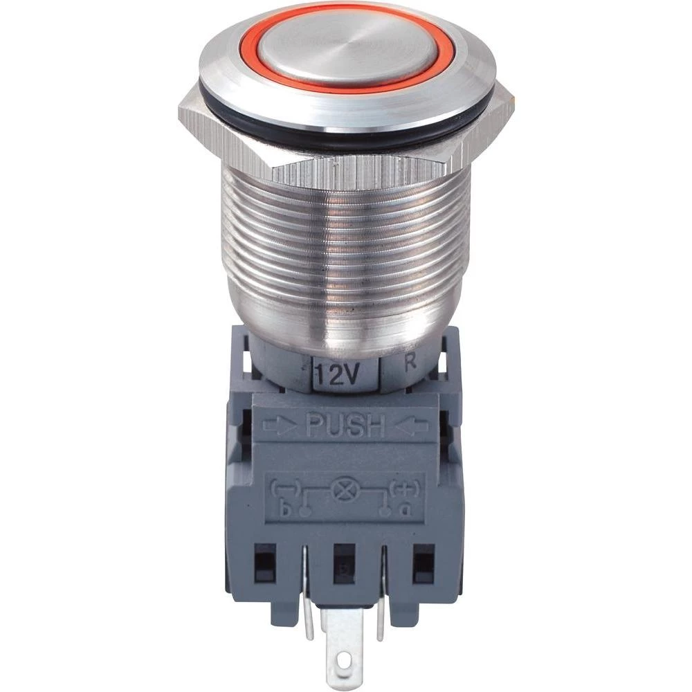 19 mm tipkalo sa zaštitom od vandalizma, s osvjetljenjem 1 xisklop/(uklop) slika