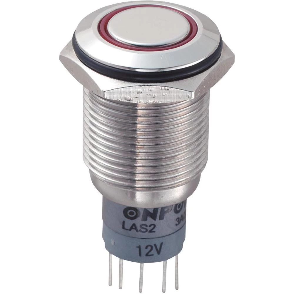 Sklopka sa zaštitom od vandalizma, 16 mm, 3 A/250 V/AC, osvjetljenje, crvena slika