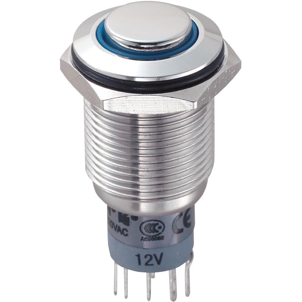 Sklopka sa zaštitom od vandalizma, 16 mm, 3 A/250 V/AC, osvjetljenje, plava slika