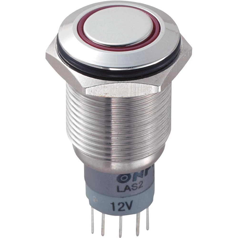 Sklopka sa zaštitom od vandalizma, 16 mm, 3 A/250 V/AC, osvjetljenje, crvena slika