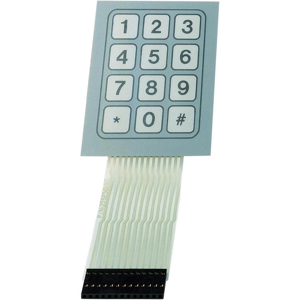 Tipkovnica s folijom 3x4 opterećenje kontakta 30 mA(Šx V) 60 mm x 75 mm slika