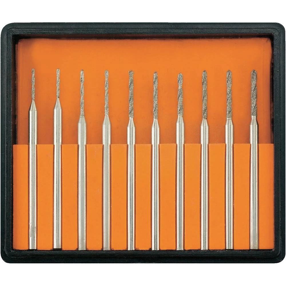 Komplet mini dijamantnih spiralnih svrdla HSS od 10 dijelova. slika