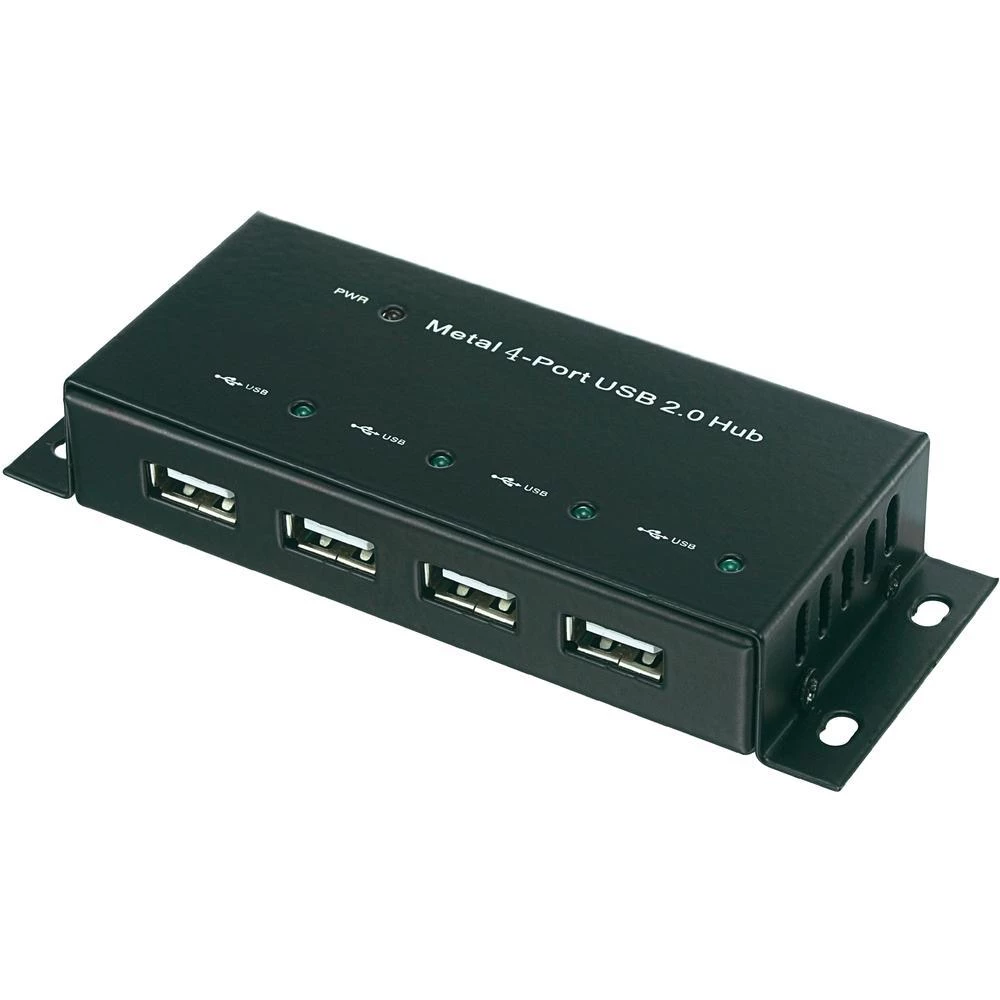 USB 2.0 čvorište Conrad, 4 priključka, metalno slika