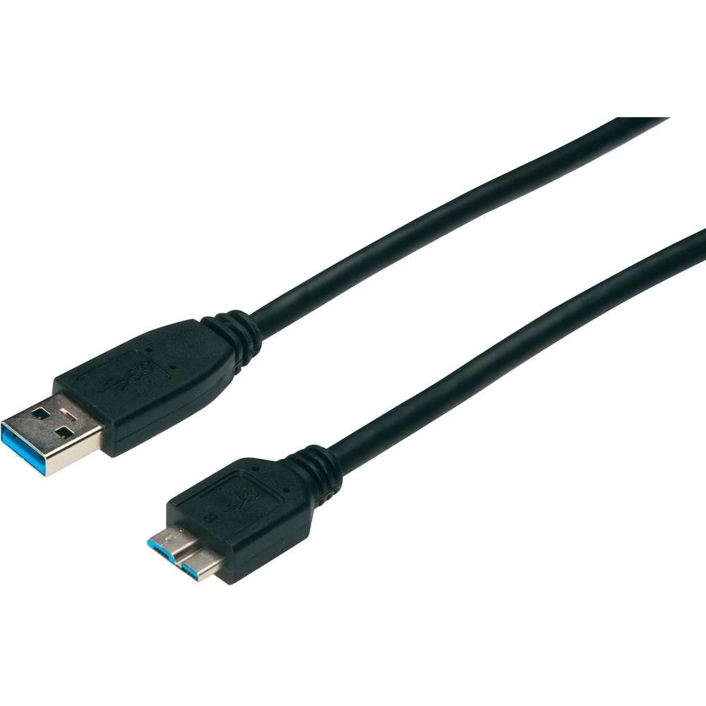USB 3.0 priključni kabal A/mikro B 1,8 m crni slika