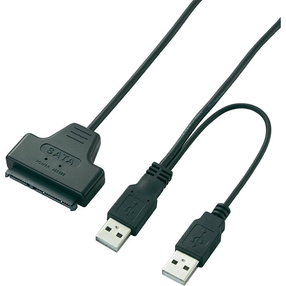 Adapterski kabal, iz USB 2.0 na 6,4 cm (2,5'') SATA, crne boje, 43 cm slika