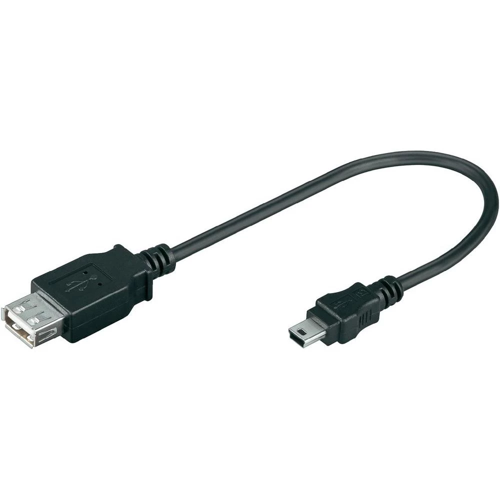 USB 2.0 kabal, utičnica A na mini utikač B 0,2 m, crni slika