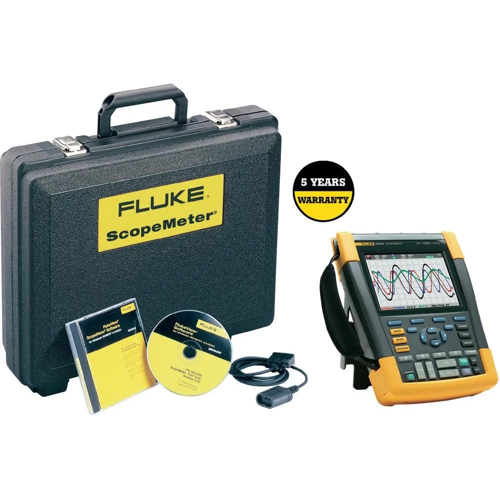 2-kanalni ručni osciloskop Fluke 190-102 + Li-Ion akumulator + vanjski akum. pun slika