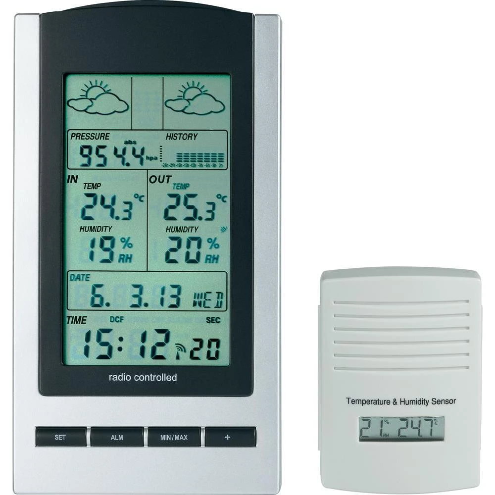 Bežična vremenska stanica WS1173, srebrno-crne boje slika