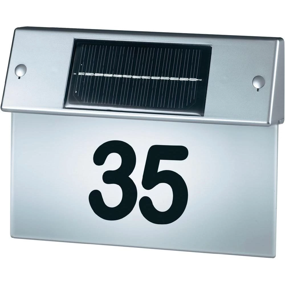 Solarna svjetiljka sa brojem ulice slika