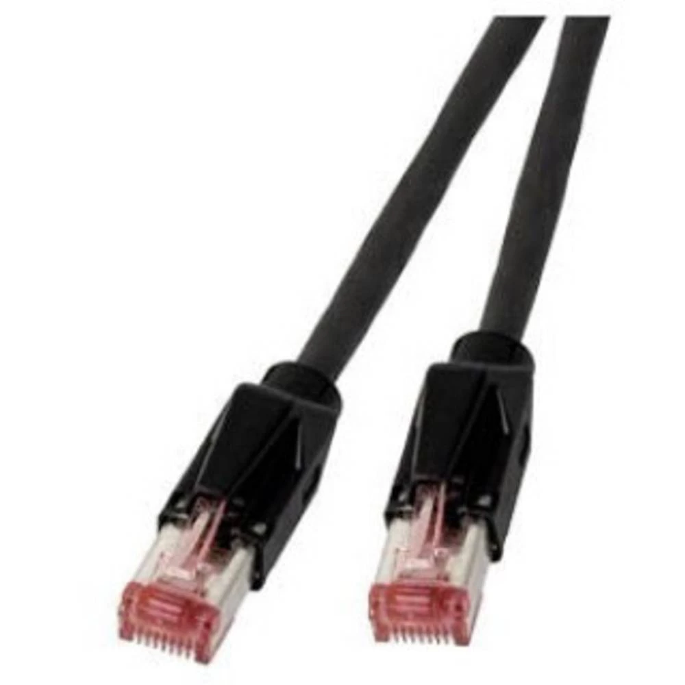 LAN (RJ45) Mreža Priključni kabel CAT 6A S/FTP 3 m Crna pozlaćeni kontakti EFB Elektronik slika