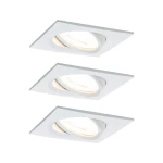 LED ugradna svjetiljka Nova Coin osnovni set zakretni kvadrat 84x84mm 50° Coin 3x6W 3x460lm 230V 2700K mat bijela Paulmann 93454  ugrađeno svjetlo     6 W mat-bijela