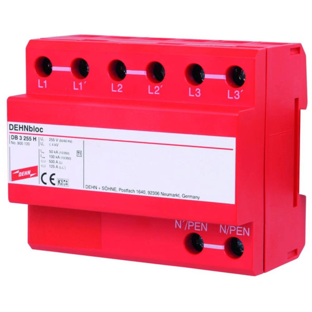 Odvodnik za prenaponsku zaštitu Zaštita od prenapona za: Razdjelni ormar DEHN 900120 DEHNbloc 3 DB3 255H 900120 100 kA slika
