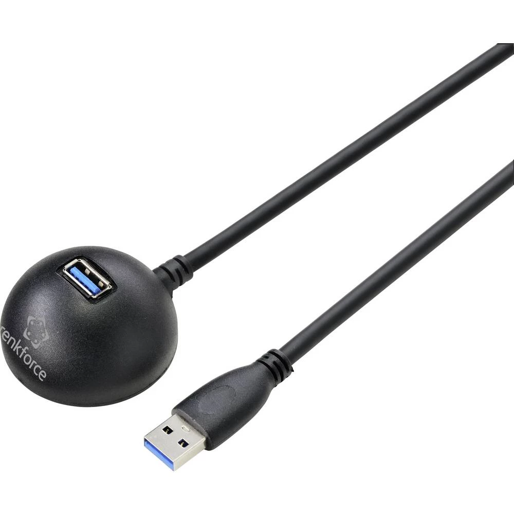 Renkforce USB kabel USB 3.2 gen. 1 (USB 3.0) USB-A utičnica 1.80 m crna RF-4969046 slika