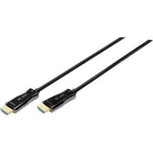 Digitus Glasfaser / HDMI video priključni kabel [1x muški konektor HDMI - 1x muški konektor HDMI] 15.00 m crna slika