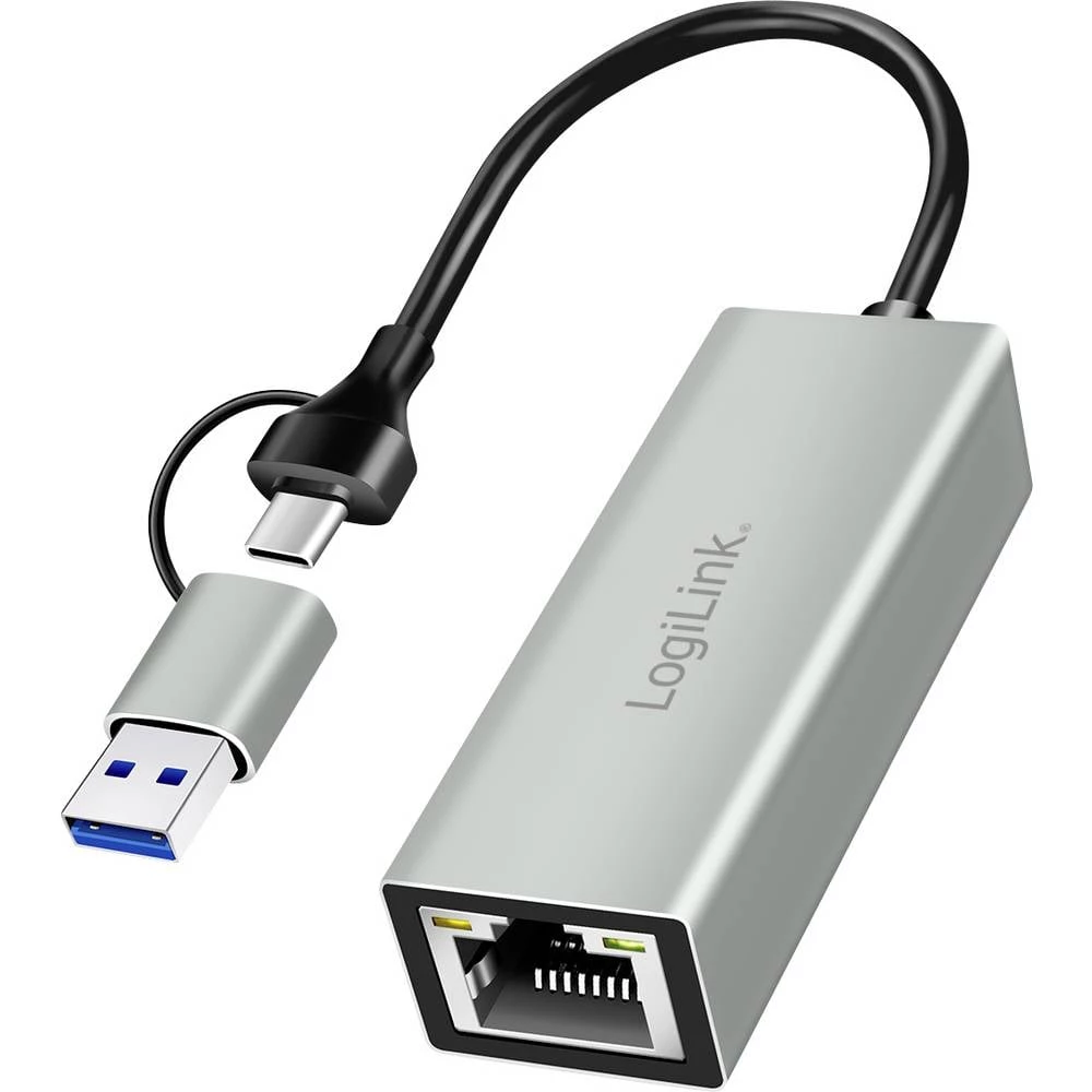 LogiLink USB 2.0 adapter [1x USB 3.2 gen. 1 utikač C (USB 3.0) - 1x RJ45-utičnica] UA0238B 18.00 cm slika