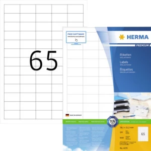 Herma 4270 univerzalne naljepnice 38.1 x 21.2 mm papir bijela 6500 St. trajno prianjanje  tintni pisač, laserski pisač, slika