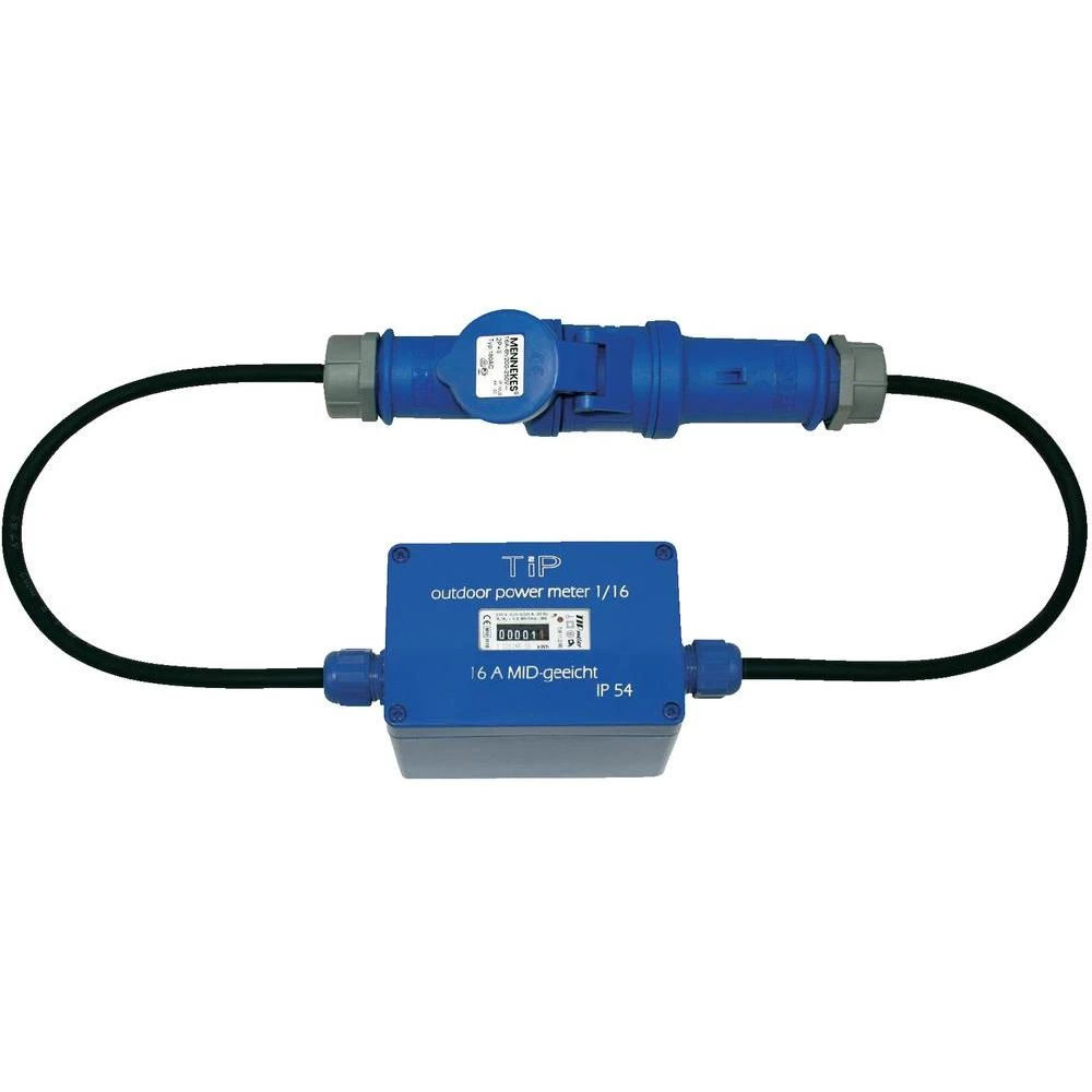 Električno brojilo TIP 1/16A s 1/16 A muškim/ženskim CEE-konektorom i MID-certif slika