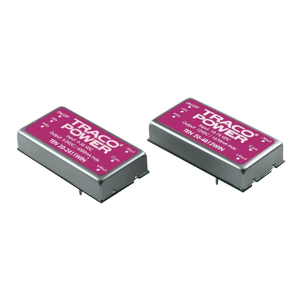 DC/DC Pretvarač serije TEN, 20 W TracoPower TEN 20-2422WINIn 9 - 36 V/DC Out -+ slika