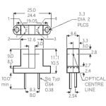 Isocom Components H21A3-Fotoelektrični senzor, rašljasti, provedba: IR-dioda Ga