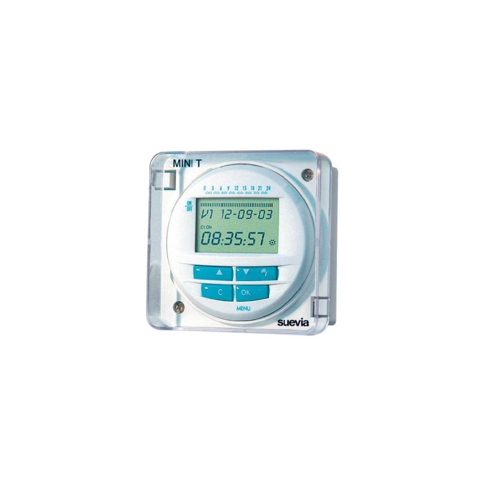 Ugradni digitalni uklopni sat Suevia Mini T Log, radni napon: 230 V/AC, 16 A slika